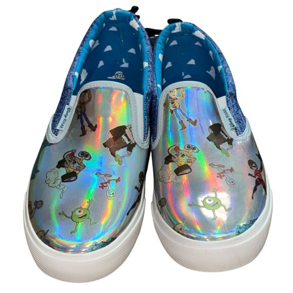 Disney/Pixar Womens Irredescent Silver Slip On Sneakers-Size 10-NWT - Picture 2 of 10